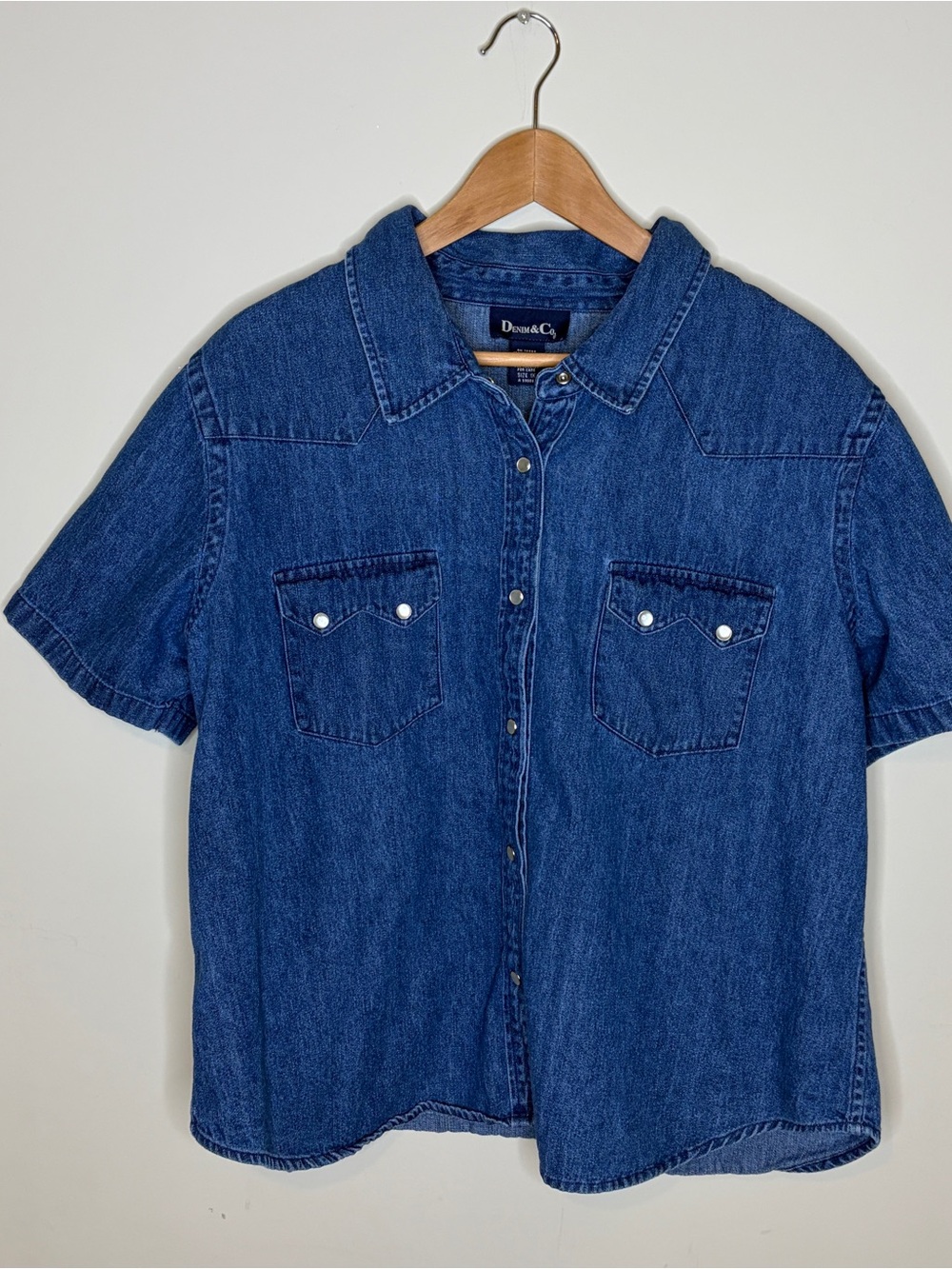 Denim&Co Men’s Western Denim Snap Shirt 1X